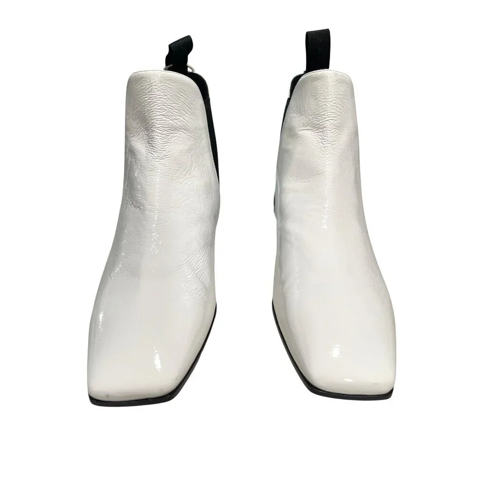 Giuseppe Zanotti Pigalle Ankle Boots Leather White NWT Size 37.5 US 7.5 - Picture 3 of 11